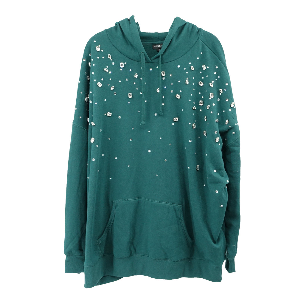 Torrid Fleece Hoodie SZ 2‎ US 2X Rhinestone Fairycore Ethereal Maximalist NWT